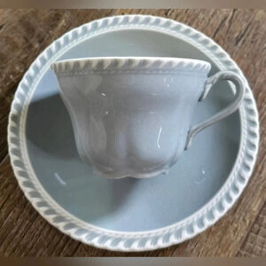 Lovely Vintage Harker Chesterton Ware Harkerware Teacup & Saucer in Light Gray